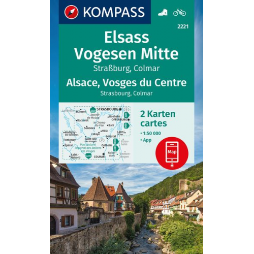 KOMPASS Wanderkarten-Set 2221 Elsass, Vogesen Mitte, Alsace, Vosges du Centre (2 Karten) 1:50.000