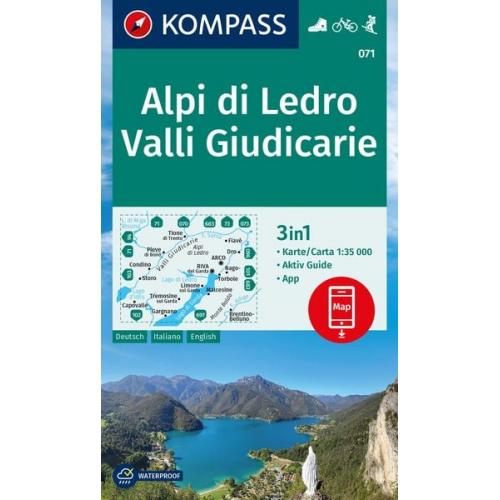 KOMPASS Wanderkarte 071 Alpi di Ledro, Valli Giudicarie 1:35.000