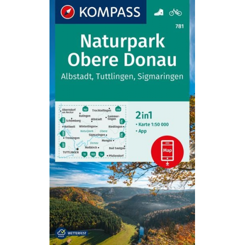 KOMPASS Wanderkarte 781 Naturpark Obere Donau - Albstadt - Tuttlingen - Sigmaringen 1:50.000