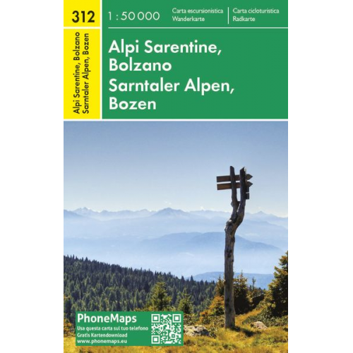 Sarntaler Alpen, Bozen, Wander - Radkarte 1 : 50 000