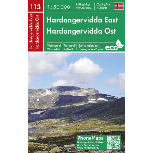 Hardangervidda Ost, Wander - Radkarte 1 : 50 000
