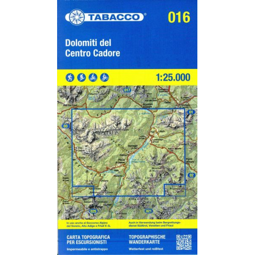 Tabacco Wandern Dolomiti Cadore 1:25000