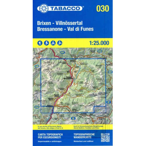 Tabacco Wandern Brixen 1:25000