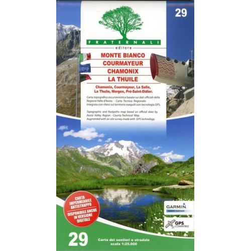 Monte Bianco - Courmayeur - Chamonix - La Thuile 1:25000