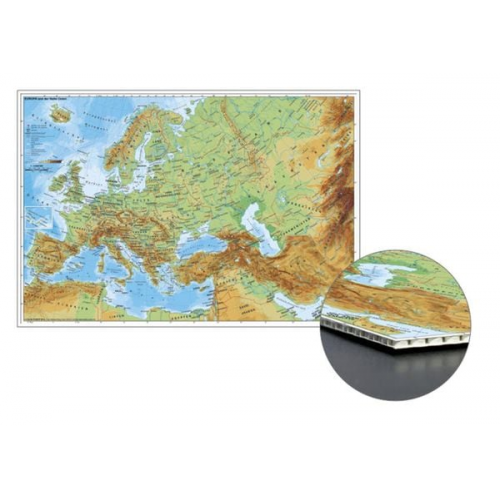 Heinrich Stiefel - Stiefel Wandkarte Kleinformat Europa und der Nahe Osten physisch zum Pinnen auf Wabenplatte, Planokarte
