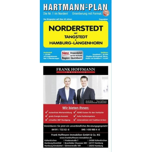 HARTMANN-PLAN Norderstedt mit Tangstedt und Hamburg-Langenhorn, 1:25.000, Stadtplan