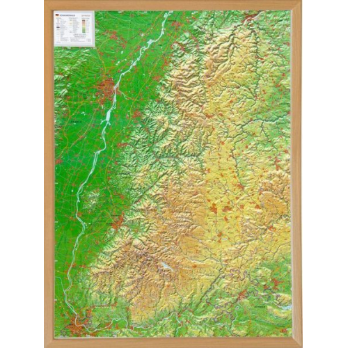 Andre Markgraf Mario Engelhardt - Markgraf, A: Relief Schwarzwald 1:200.000 mit Naturholzrahme