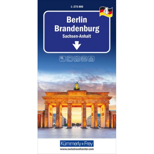 Kümmerly+Frey Regional-Strassenkarte 4 Berlin Brandenburg 1:275.000