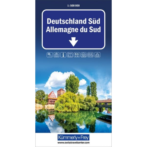 Kümmerly+Frey Strassenkarte Deutschland Süd 1:500.000