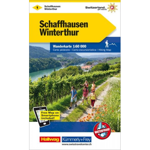 KuF Schweiz Wanderkarte 1 Schaffhausen - Winterthur