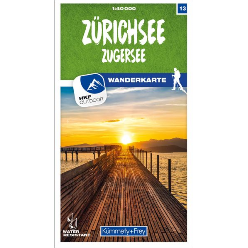 Zürichsee - Zugersee 13 Wanderkarte 1:40 000 matt laminiert