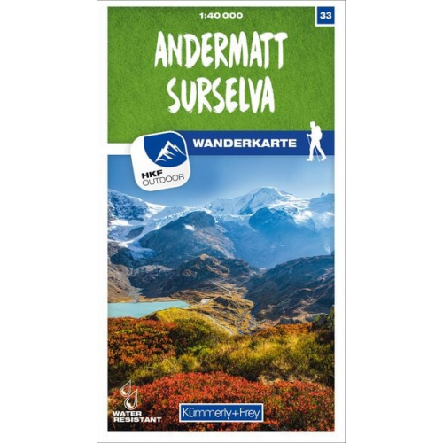 Andermatt - Surselva 33 Wanderkarte 1:40 000 matt laminiert