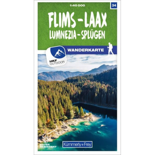 Kümmerly+Frey Wanderkarte 34 Flims, Laax 1:40.000