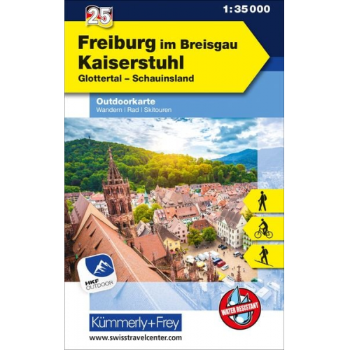 Freiburg im Breisgau Kaiserstuhl Glottertal, Schauinsland, Nr. 25 Outdoorkarte Deutschland 1:35 000