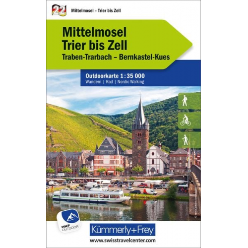 Kümmerly+Frey Outdoorkarte Deutschland 22 Mittelmosel, Trier bis Zell 1:35.000