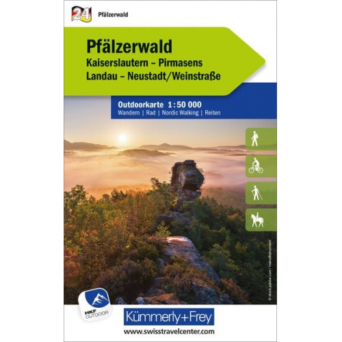 Kümmerly+Frey Outdoorkarte Deutschland 24 Pfälzerwald 1:50.000