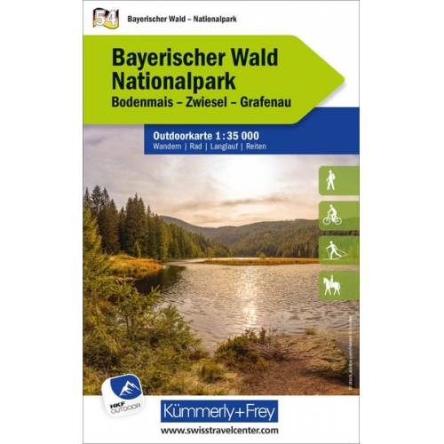 Kümmerly+Frey Outdoorkarte Deutschland 54 Nationalpark Bayerischer Wald 1:35.000