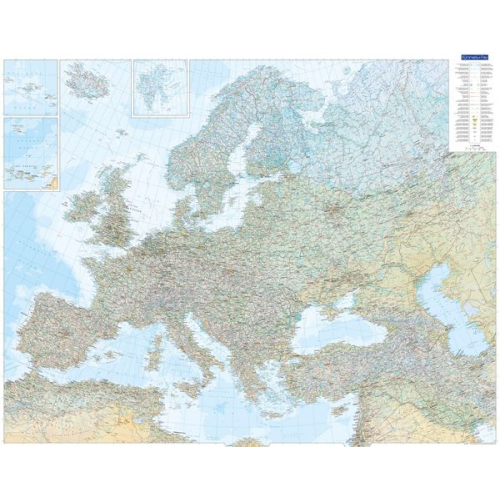 Kümmerly+Frey Europakarte physikalisch Poster 1:4,5 Mio.