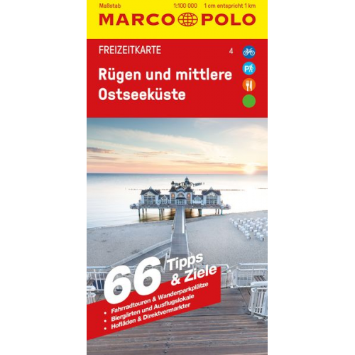MARCO POLO Freizeitkarte 4 Rügen und mittlere Ostseeküste 1:100.000