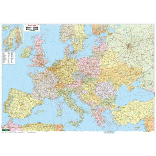 Europa politisch 1 : 2,6 Mio. Poster-Karte