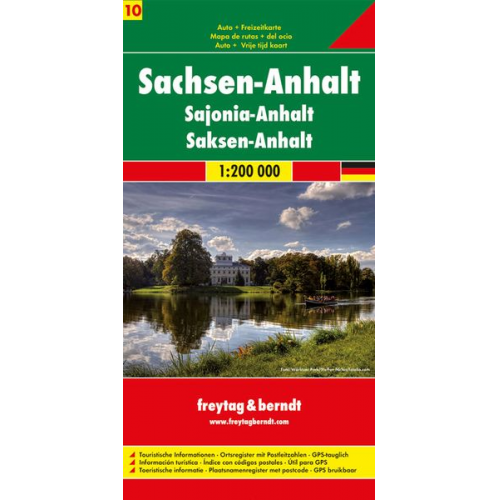 Freytag & Berndt Autokarte Sachsen-Anhalt. Saxony-Anhalt. Saxe-Anhalt; Sassonia-Anhalt