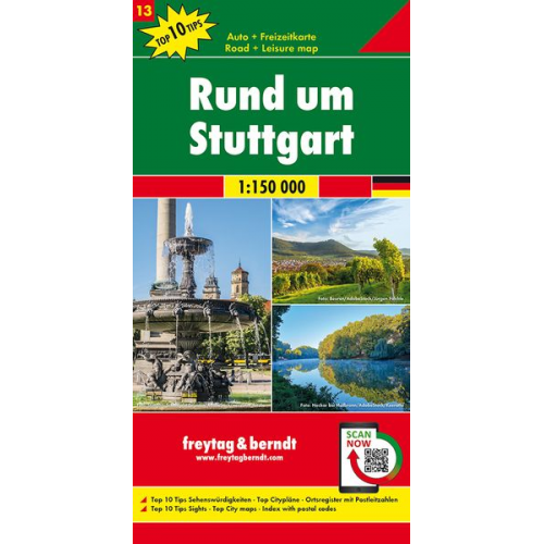 Rund um Stuttgart, Autokte 1:150.000, Top 10 Tips, Blatt 13