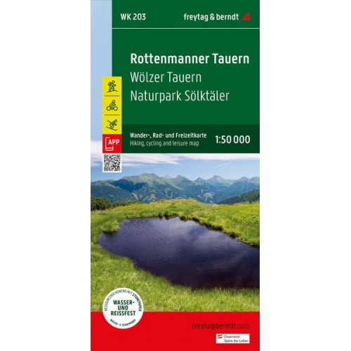 Rottenmanner Tauern, Wander-, Rad- und Freizeitkarte 1:50.000, freytag & berndt, WK 203