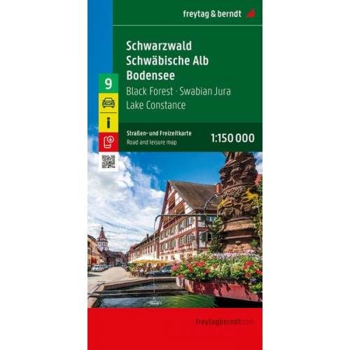 Schwarzwald - Schwäbische Alb - Bodensee, Straßen- und Freizeitkarte 1:150.000, freytag & berndt