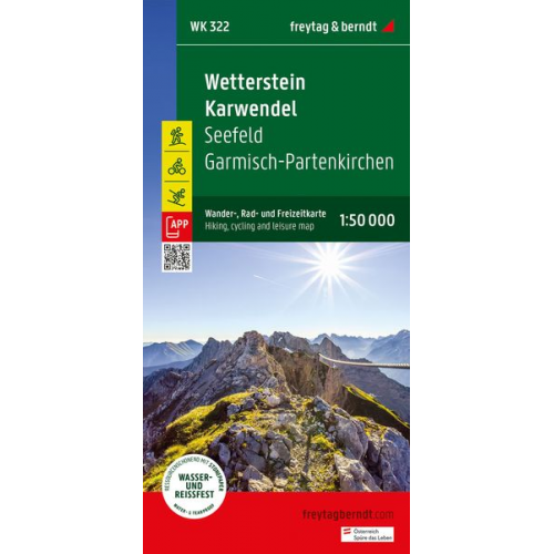 Wetterstein - Karwendel, Wander-, Rad- und Freizeitkarte 1:50.000, freytag & berndt, WK 322