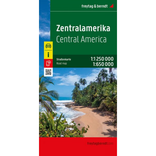 Zentralamerika, Straßenkarte 1:1.250.000 / 1:650.000, freytag & berndt