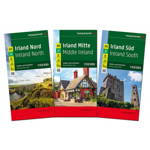 Irland, Straßen- und Freizeitkarten-Set 1:150.000, freytag & berndt