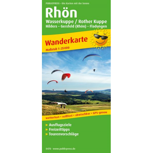 Rhön, Wasserkuppe / Rother Kuppe, Hilders - Gersfeld (Rhön) - Fladungen 1:25 000
