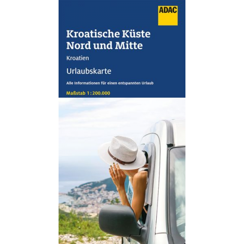 ADAC Urlaubskarte HR Kroatische Küste, Nord und Mitte 1:200 000