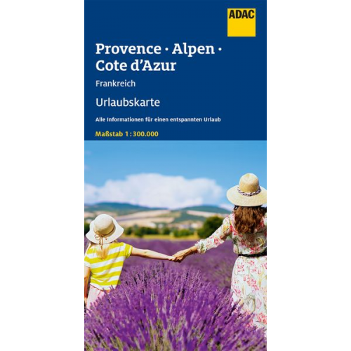 ADAC Urlaubskarte F Provence, Französiche Alpen, Cote d'Azur 1:300 000