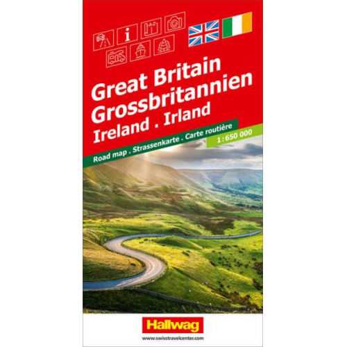 Hallwag Strassenkarte Grossbritannien, Irland 1:650.000