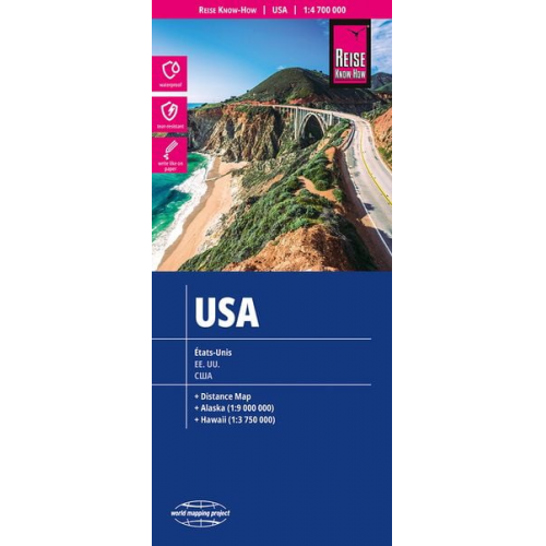 Reise Know-How Verlag Reise Know-How Verlag Peter Rump - Reise Know-How Landkarte USA 1 : 4.700.000
