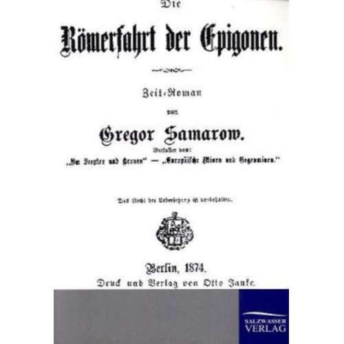 Oskar Meding - Die Römerfahrt der Epigonen