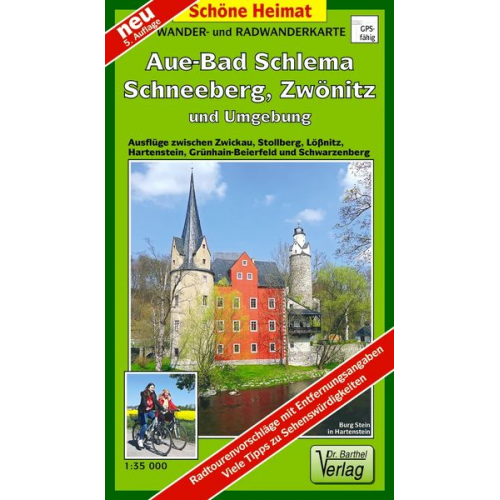 Verlag Barthel - Radwander- und Wanderkarte Aue - Bad Schlema, Schneeberg, Zwönitz und Umgebung