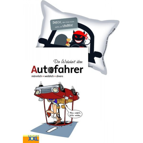 Die Wahrheit über Autofahrer (Buch) mit Scheibenschwamm
