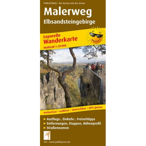 Malerweg Elbsandsteingebirge 1:25 000