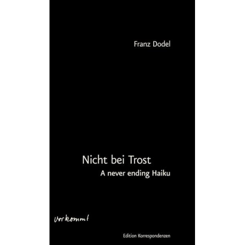 Franz Dodel - Nicht bei Trost. A never ending Haiku
