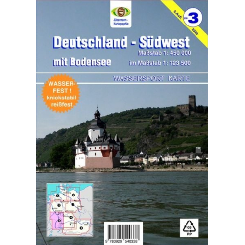 Erhard Jübermann - Wassersportkarte Blatt 3 Südwest 1:450 000
