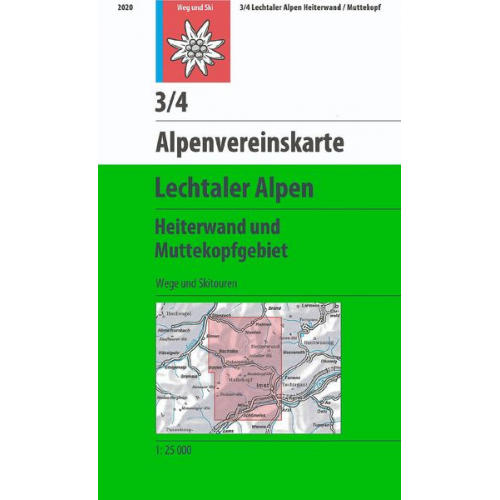 DAV Alpenvereinskarte 03/4 Lechtaler Alpen Heiterwand und Muttekopfgebiet 1 : 25 000