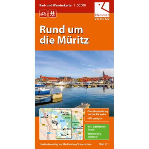 Rad- und Wanderkarte Rund um die Müritz 1 : 50 000