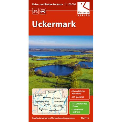 Reise- und Entdeckerkarte Uckermark 1:100.000
