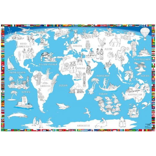 Doris Schönhoff Dirk Krüger - Malkarte Welt Poster