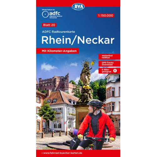 ADFC-Radtourenkarte 20 Rhein /Neckar 1:150.000, reiß- und wetterfest, GPS-Tracks Download