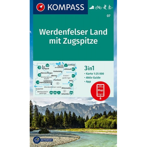 KOMPASS Wanderkarte 07 Werdenfelser Land mit Zugspitze 1:25.000