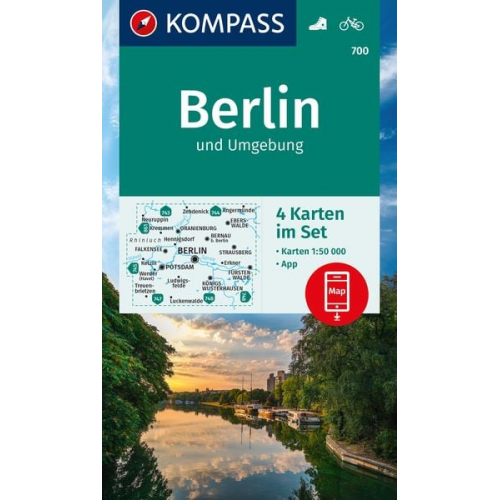 KOMPASS Wanderkarten-Set 700 Berlin und Umgebung (4 Karten) 1:50.000