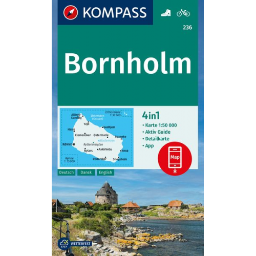 KOMPASS Wanderkarte 236 Bornholm 1:50.000